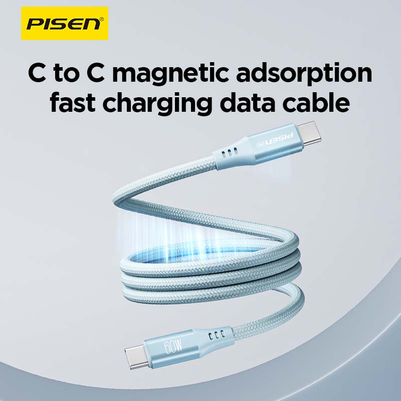 Cáp sạc nhanh nam châm từ tính PISEN QUICK MagiPi Magloop Manetic sạc nhanh an toàn cho IOS Android không nóng máy chống rối chống đứt - Hàng chính hãng Bảo hành 24 tháng