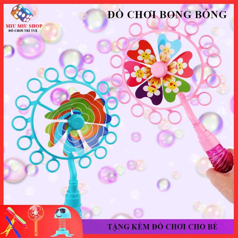 [Tặng Thêm Quà] Đồ Chơi Chong Chóng Thổi Bong Bóng Cho Bé, Máy Bong Bóng Xà Phòng, Đồ Chơi Vận Động Ngoài Trời Cho Bé
