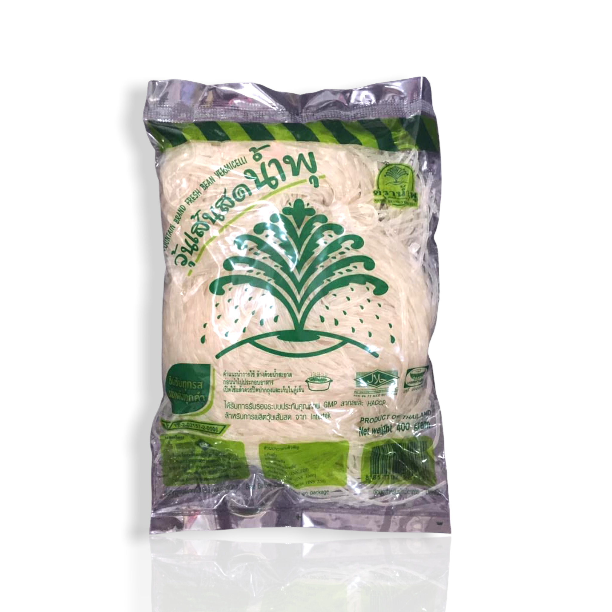 Miến Tươi Thái Lan Fountain 1kg*10B - NK Thailand/ Bún Tươi Thái Lan Fountain/ Miến Xào Chay Thơm Dai Ngon - Nhập Khẩu Chính Hãng