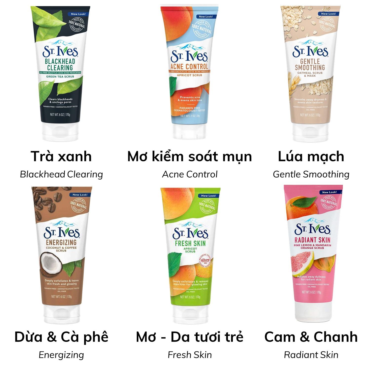 Sữa rửa mặt tẩy tế bào chết St.ives Scrub 170g - Mỹ