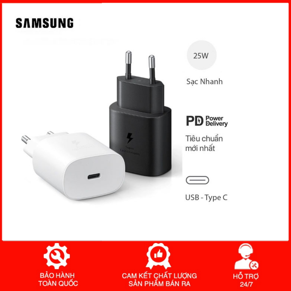 Củ sạc nhanh Galaxy Note 10 chính hãng, Cốc sạc nhanh Samsung 25W Zin cổng Type C