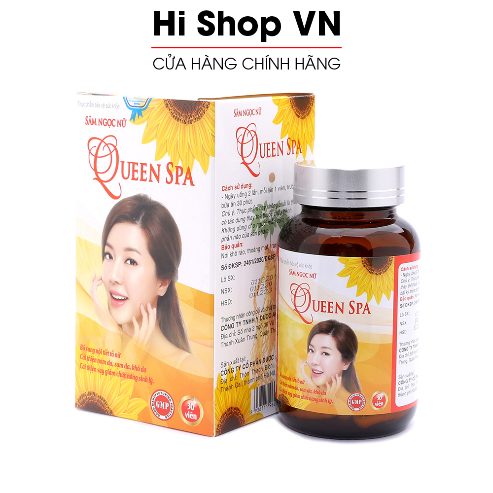 Viên uống đẹp da Sâm Ngọc Nữ bổ sung Collagen, Vitamin, tinh chất mầm đậu nành giảm nám, sạm da, khô da, tăng cường nội tiết tố nữ - Hộp 30 viên thành phần 100% thảo dược thiên nhiên