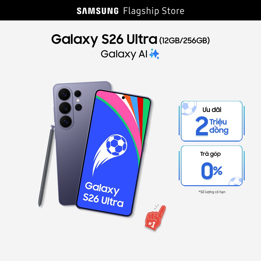 Điện thoại Samsung Galaxy S26 Ultra, 12GB/256GB | 512GB | 1TB, Privacy Display, Chip Snapdragon, Galaxy AI Phone, Camera 200MP, pin 5000mAh