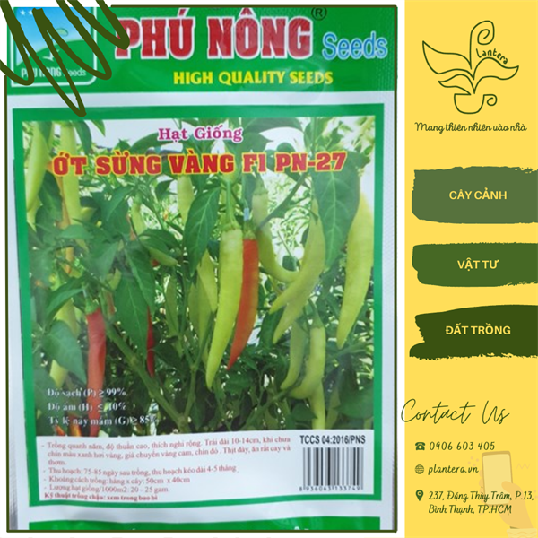 Hạt giống phú nông - ớt sừng gói 0.1g - hạt giống - rau ăn quả