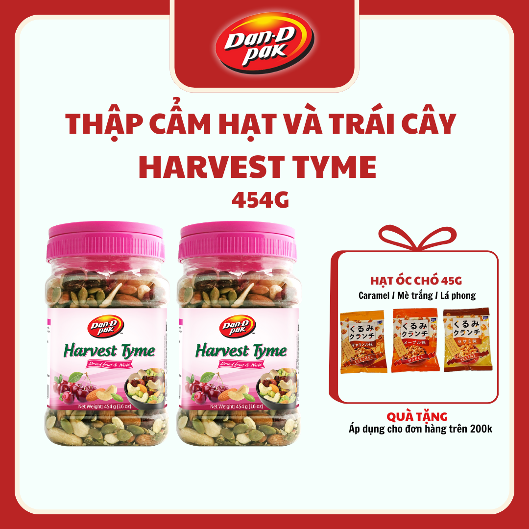 Thập cẩm hạt & trái cây khô harvest tyme 454g dan d pak
