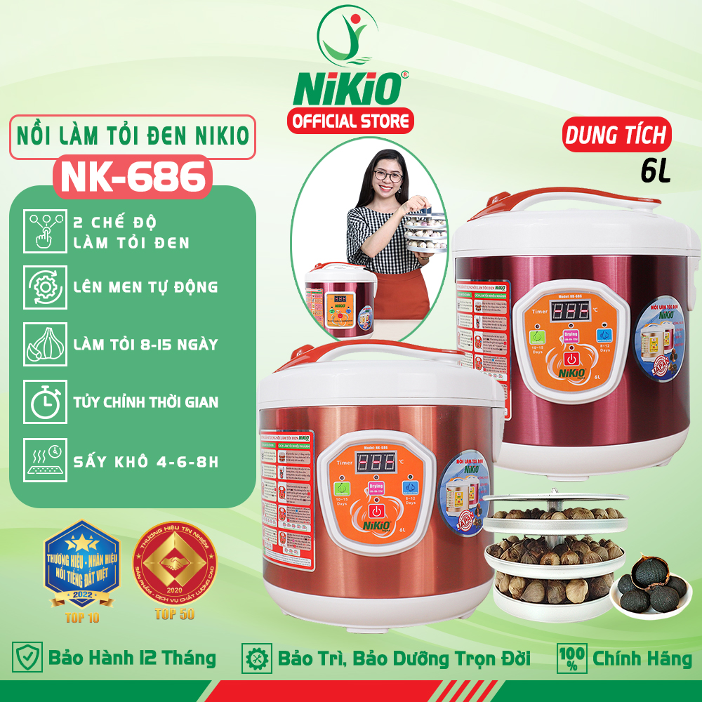 Nồi làm tỏi đen tùy chỉnh chế độ linh hoạt Nhật Bản Nikio NK-686