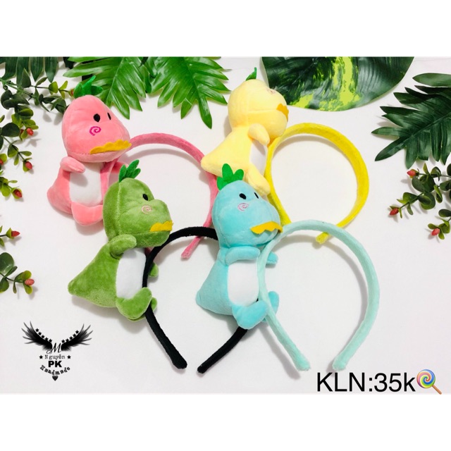Băng đô cài tóc khủng long ngố đáng yêu