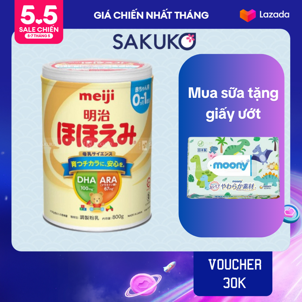 [MEIJI] Sữa MEIJI Số 0 SAKUKO Hàng Nhập Khẩu Thơm Ngon Bổ Dưỡng Cung Cấp DHA Vitamin Và Khoáng Chất Cần Thiết cho bé trên 6 tháng tuổi 800g
