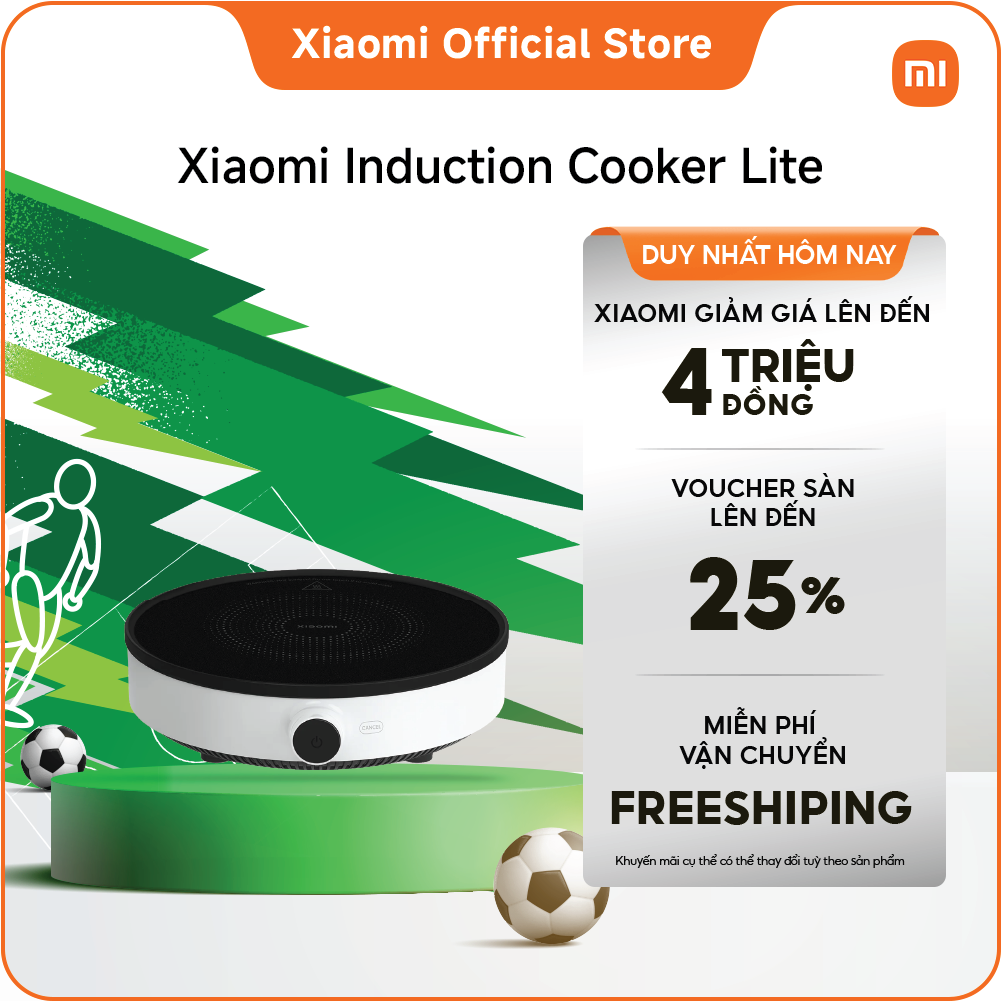 Xiaomi Induction Cooker Lite | Cuộn dây hai lớp tăng cường | Nhiều biện pháp bảo đảm an toàn | 9 mức điều chỉnh nhiệt Núm điều khiển có đèn LED