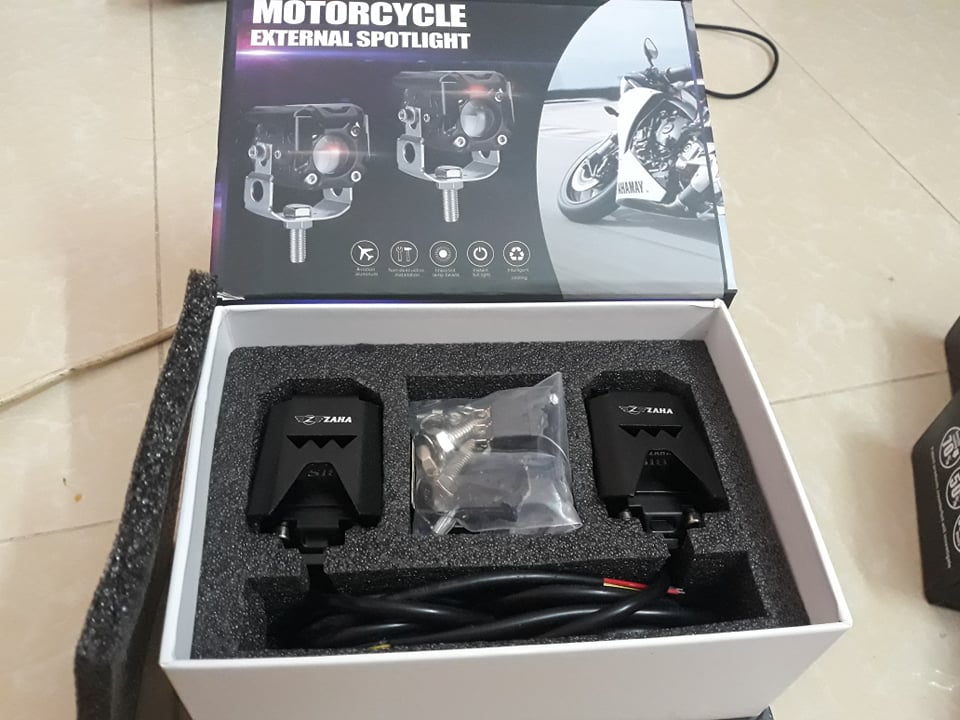 Combo 2 đèn trợ sáng s18 zaha 30w siêu sáng pha trắng cos vàng cho ô tô xe máy