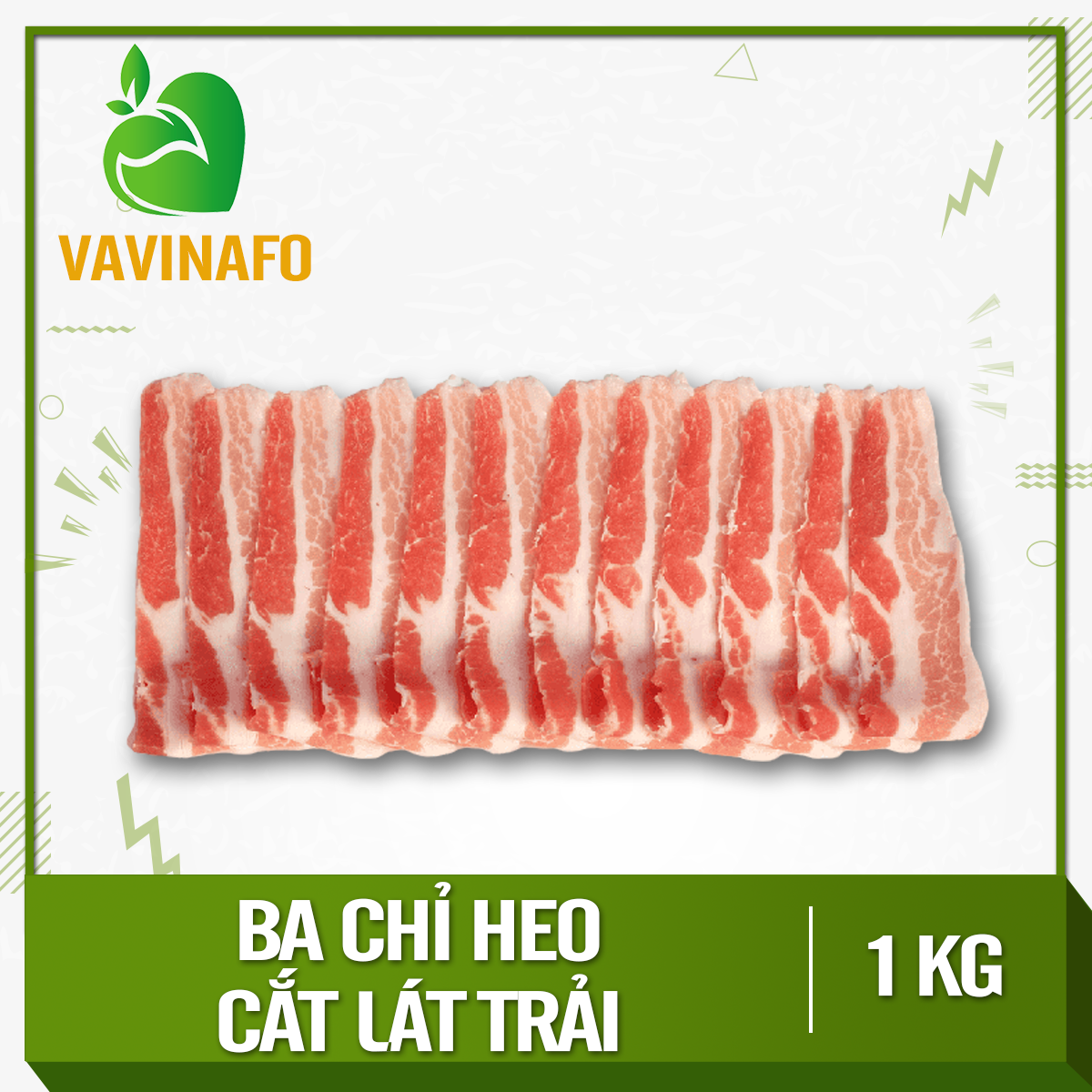 HCM - Ba chỉ heo cắt lát trải (1 kg) (Tỷ lệ thịt/mỡ là 6/4) - Thích hợp với các món nướng, xông khói, xào, nhúng lẩu - [Giao nhanh TPHCM]