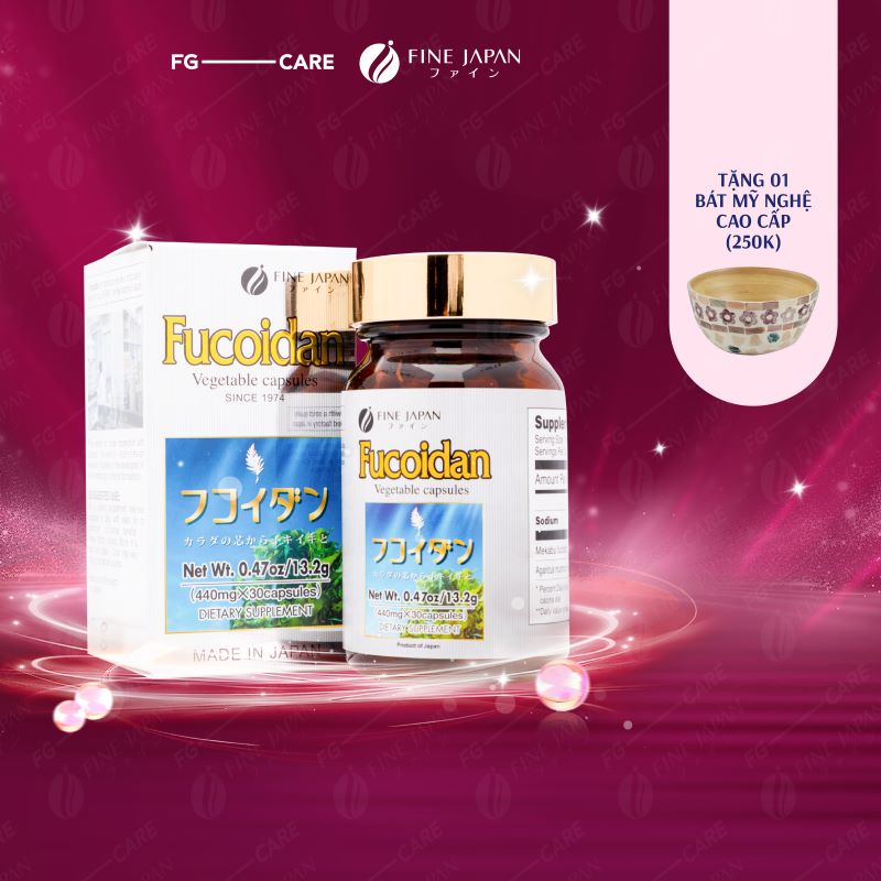Tảo Okinawa Fucoidan Xanh Nhật Bản Hỗ Trợ Điều Trị Ung Thư - Fine Japan Fucoidan Hộp 30 Viên