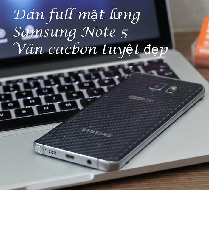 Bộ 3 tấm dán lưng mặt sau vân Carbon 3D trong suốt cho điện thoại Samsung Galaxy Note 5
