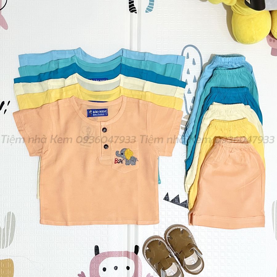 [HCM]Bộ đồ tole, lanh ,tone, tôn đùi Bảo Ngọc cho bé trai từ 7 đến 22 ký thích hợp mặc nhà, đi học đi chơi  vào mùa hè/ shop hà anh 1
