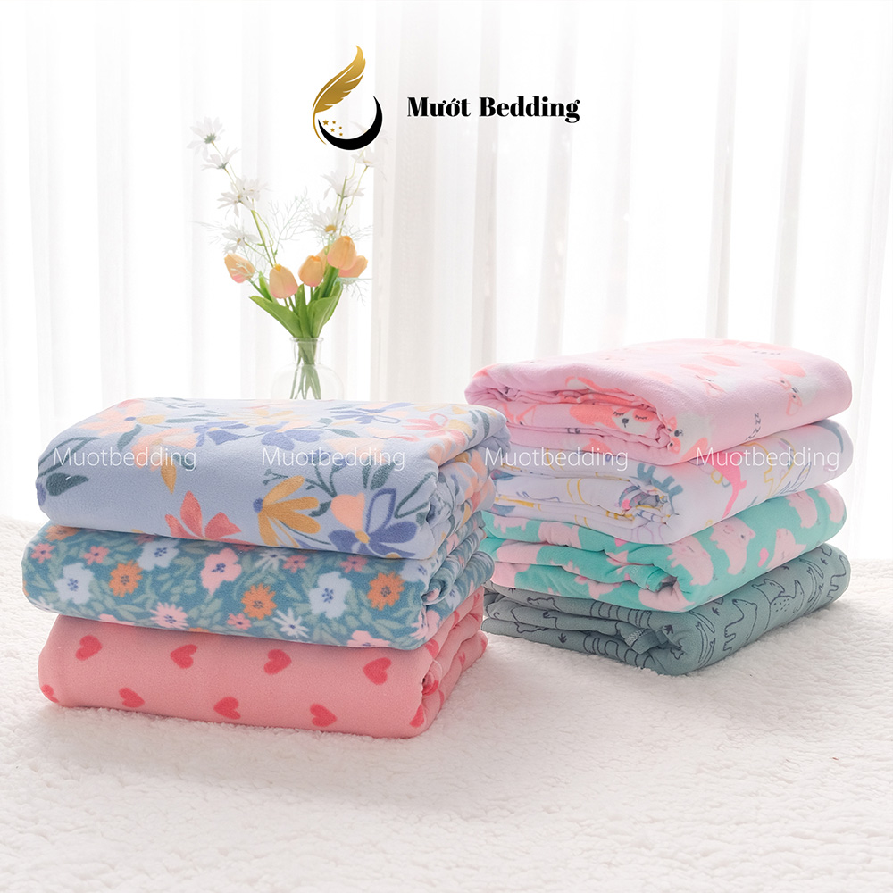 Chăn nỉ, mền nỉ 1m6x1m8-2m, mỏng, gọn, nhẹ, dành cho trẻ em, du lịch, tàu xe, chăn văn phòng