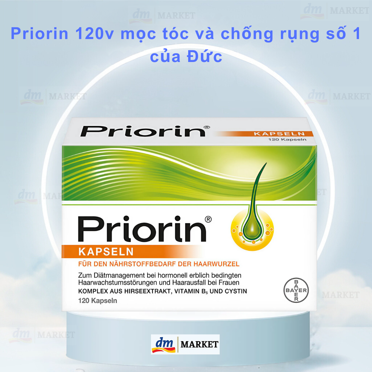 PRIORIN giảm rụng tóc ,giúp tóc khỏe, đen, mượt, dành cho tóc bạc sớm