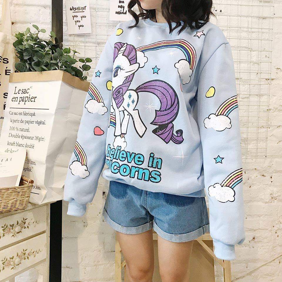 ÁO HOODIE NỈ  IN HÌNH NGỰA UNICORN THỜI TRANG HÀN QUỐC TP51