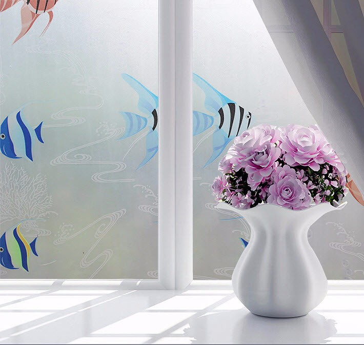 [HCM]Combo 3 mét Decal dán kính có keo sẵn khổ rộng 45cm - Cá