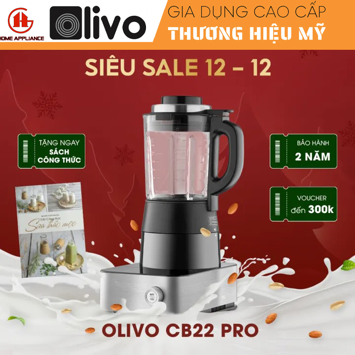 Máy Làm Sữa Hạt OLIVO CB22 PRO Công Suất 1800W, Dung Tích 1.75L