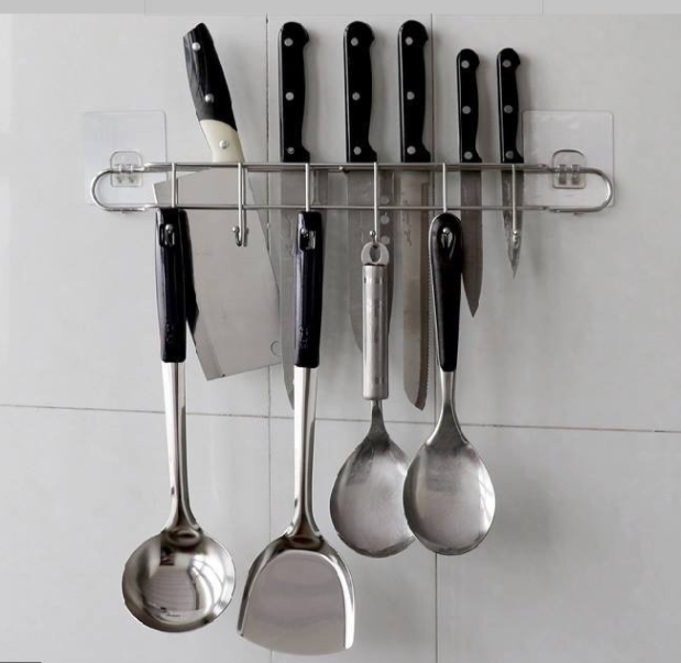 [INOX] KỆ CÀI DAO, THỚT INOX GS - 5004(MÃ MỚI 2020) - KỆ CÀI DAO TIỆN LỢI INOX KHÔNG GỈ - KỆ GẮN TƯỜNG CÓ MÓC TREO TIỆN LỢI DÀY DẶN