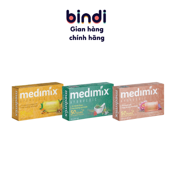 Combo xà phòng Medimix 18 loại thảo dược 125g - Kumkumadi Nghệ Tây 125g - Nghệ Argan 125g 