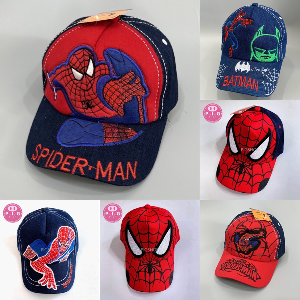 Nón kết jean spider-man cho bé trai 2-6 tuổimũ nón lưỡi trai spider-man