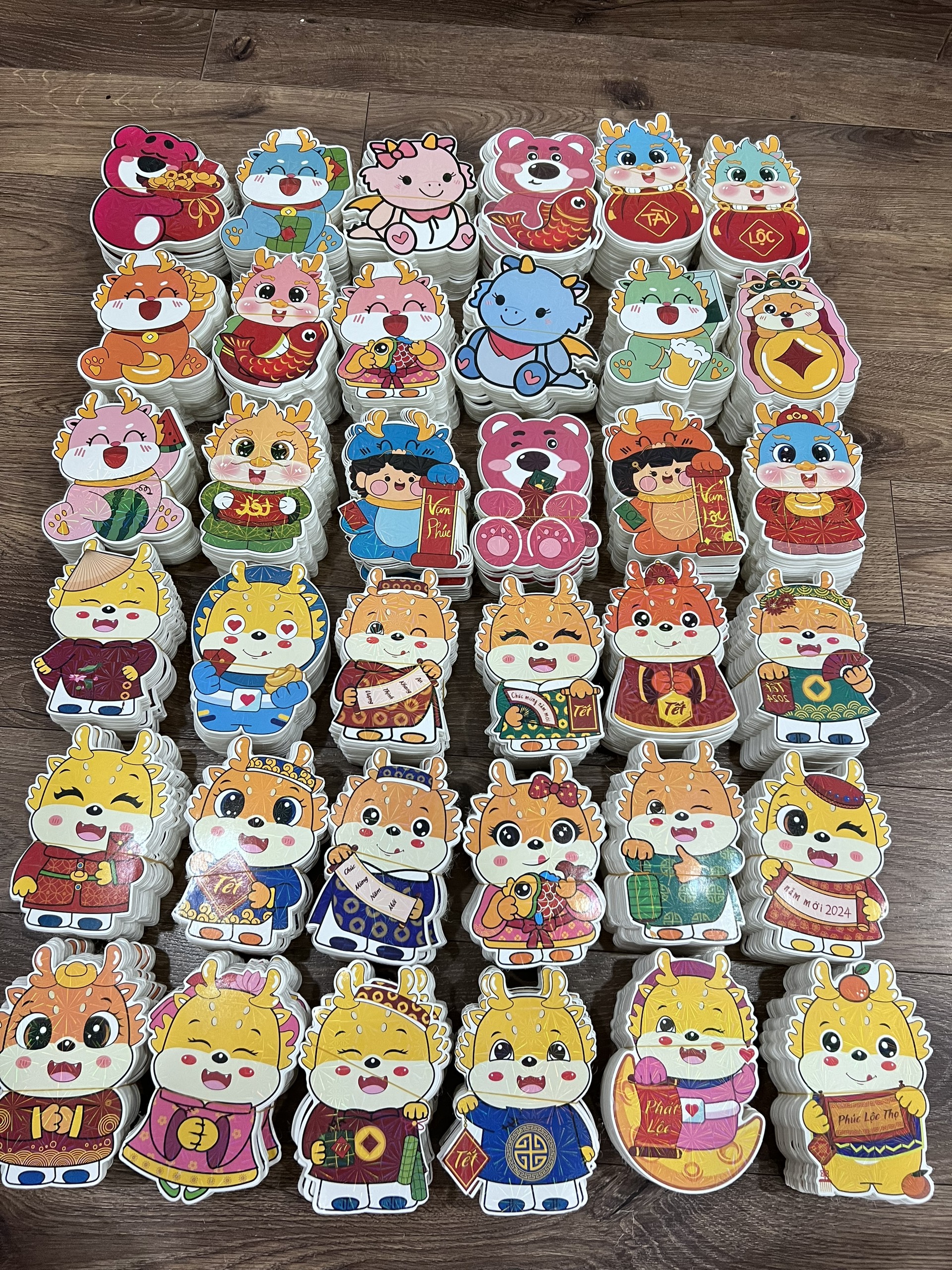 Combo 50 bao lì xì chibi phản quang mẫu 2023