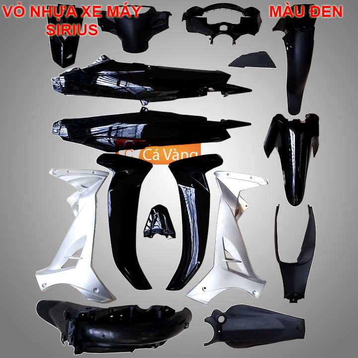Vỏ nhựa xe máy, Áo nhựa xe Yamaha Sirius- nhựa ABS  màu ĐEN