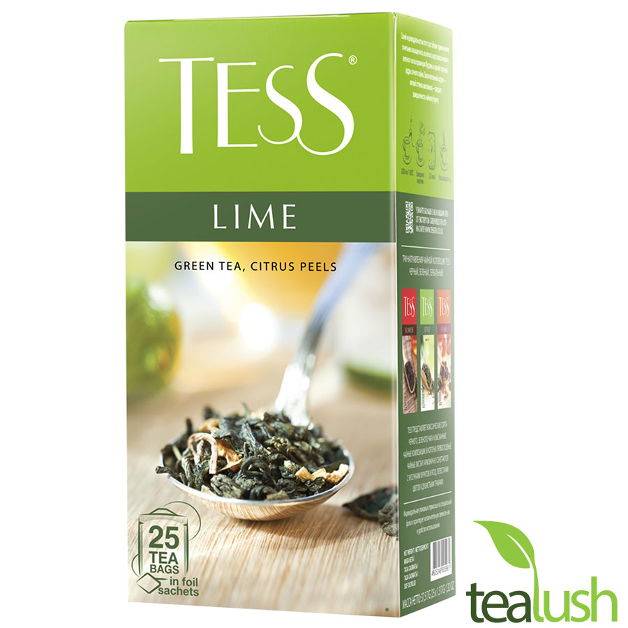 Trà Tess Lime – Trà xanh Tess của Nga hương vị chanh 25 gói x 2g