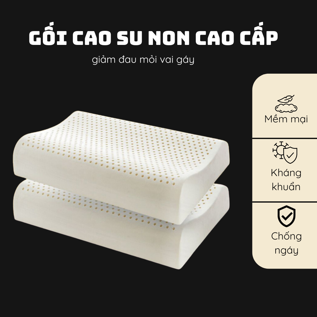 Gối Cao Su Non KAW 2 Size 30x50/40x60 Thiết Kế Lượn Sóng, Chống Đau Mỏi Vai Gáy, đàn hồi tốt, hỗ trợ giảm đau cổ vai gáy, cho bạn giấc ngủ ngon