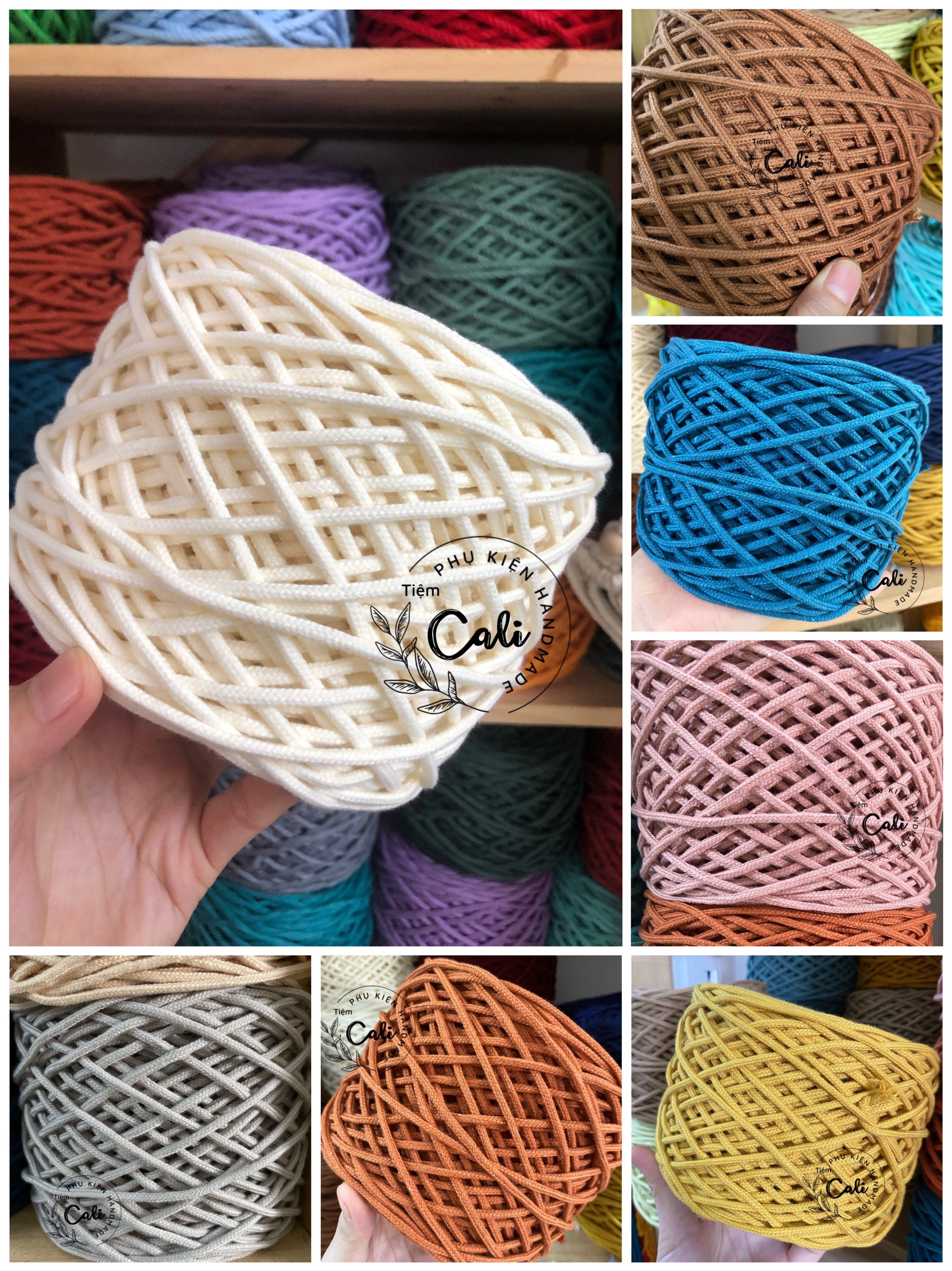 Dây cotton dệt tim đan túi macrame túi handmade thắt macrame [ Ảnh thật và video]