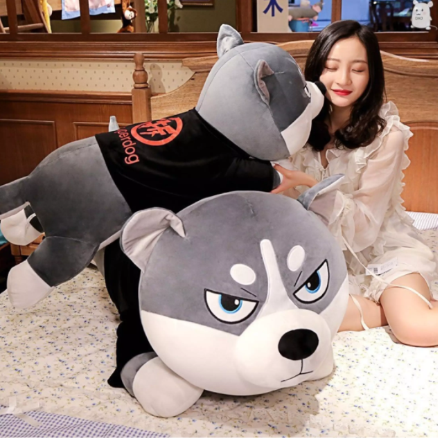 GẤU BÔNG GIÁ RẺ- GẤU BÔNG CHÓ HUSKY KHỔNG LỒ, GỐI ÔM CHÓ MẶT NGÁO HÀNG SIÊU ĐẸP, VẢI NHUNG MỀM MỊN SIZE 1M5 HÀNG ĐẸP - HÌNH THẬT