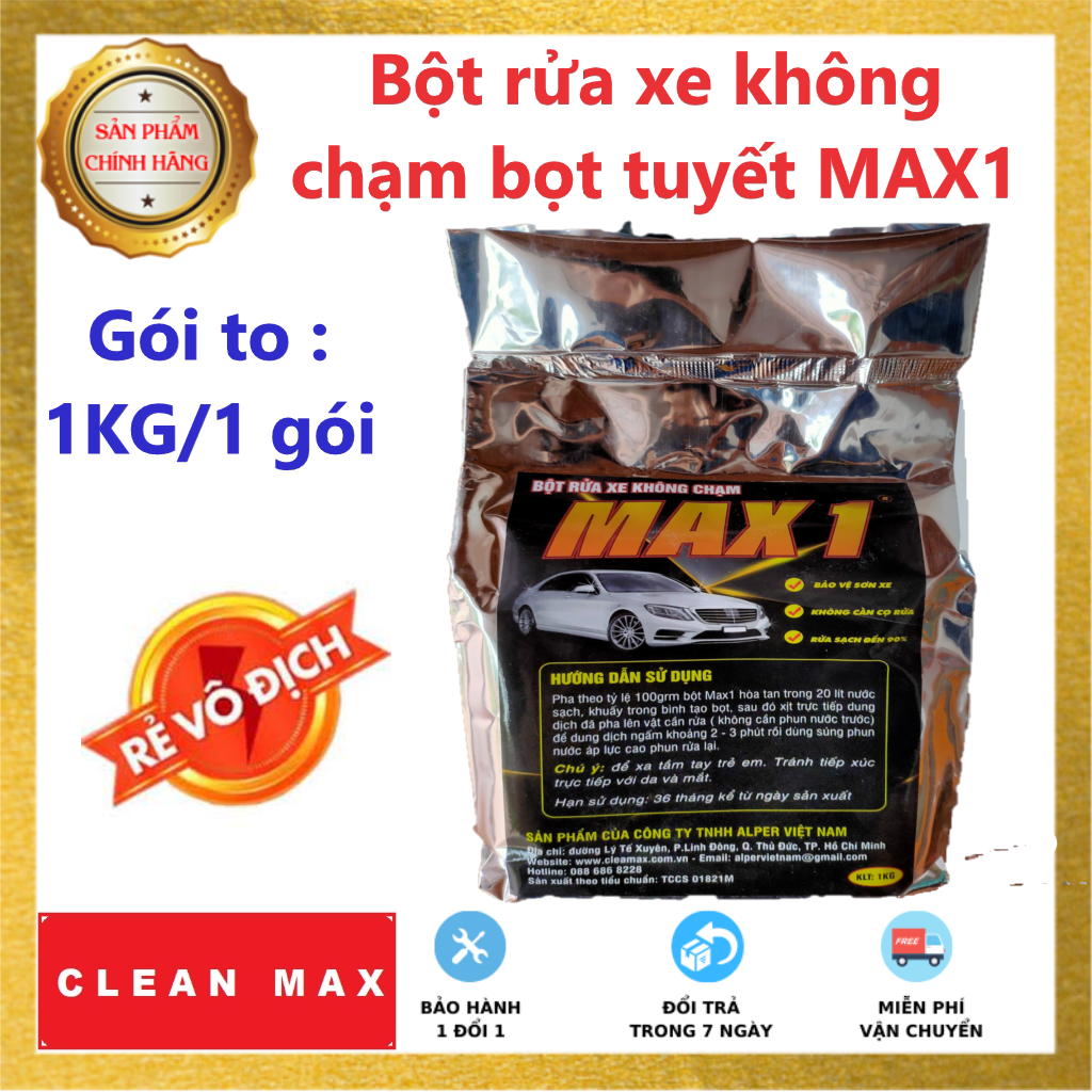 Bột rửa xe không chạm 1kg max1