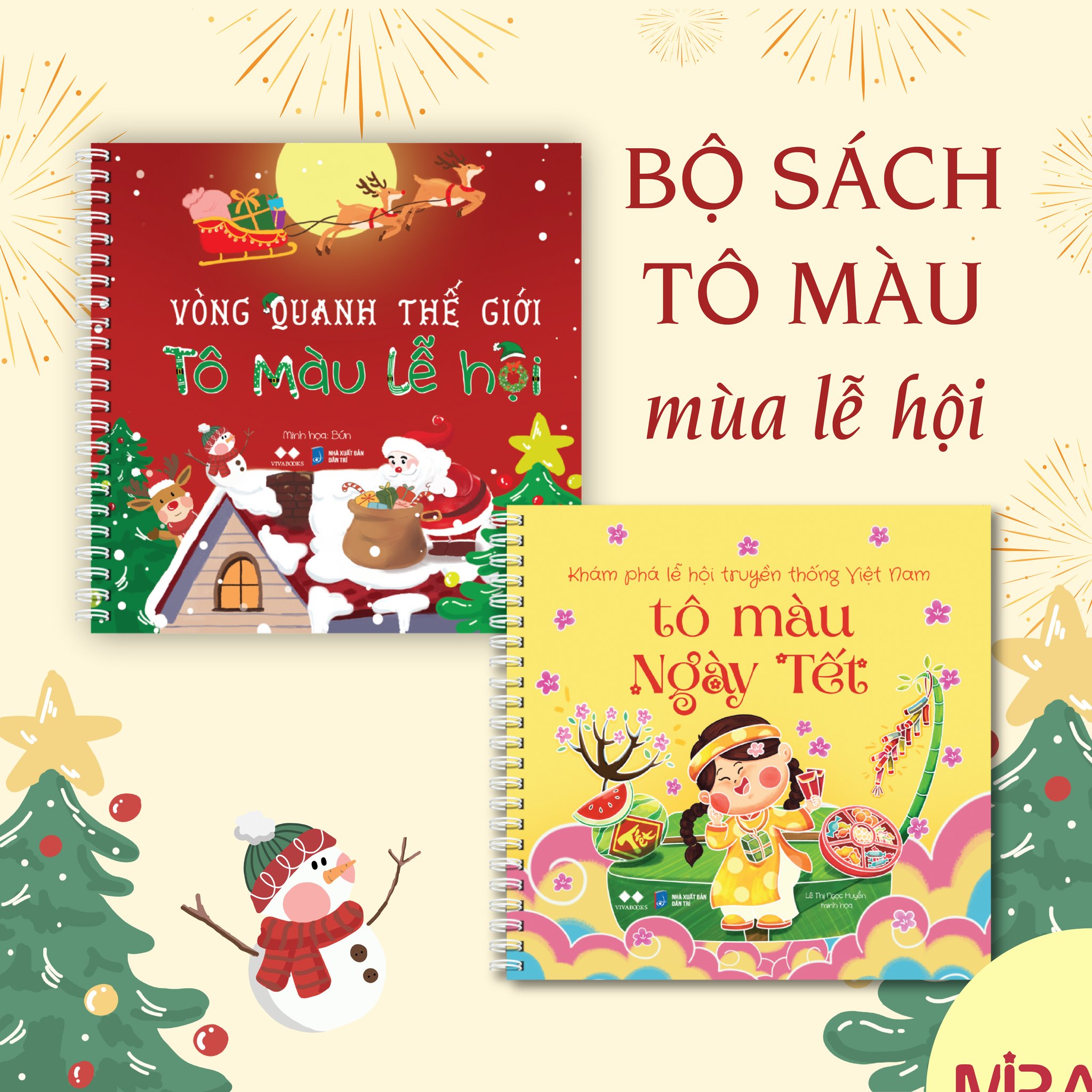 Sách - Vòng quanh thế giới Tô màu lễ hội + tô màu ngày tết (khám phá lễ hội truyền thống Việt Nam)
