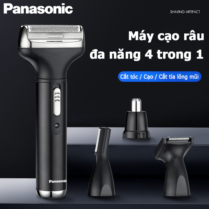 Máy Cạo Râu 3 Lưỡi Panasonic Máy cạo râu đa năng 4 in 1 thế hệ mới Lưỡi Cắt Hình Cung An Toàn Cho Da Thiết Kế Hiện Đại Bộ Sạc Điện Nhanh Cạo Ướt/Khô Thiết Kế Hiện Đại