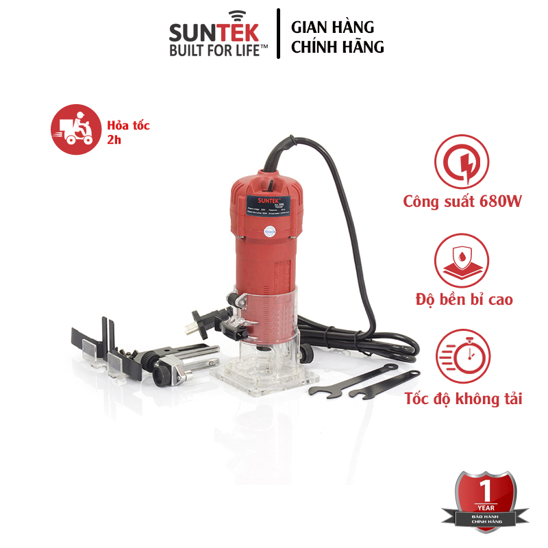 Máy Phay Gỗ SUNTEK 3006 680W - Công nghệ Đức bền bỉ - Hàng Chính Hãng - Bảo hành 1 năm