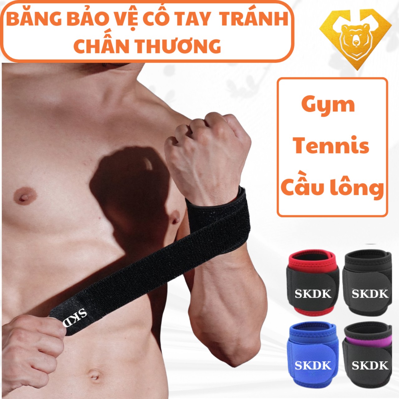 Băng bảo vệ cổ tay tránh chấn thương AOLIKES - Băng cổ tay hổ trợ chơi thể thao ( 1 cái )