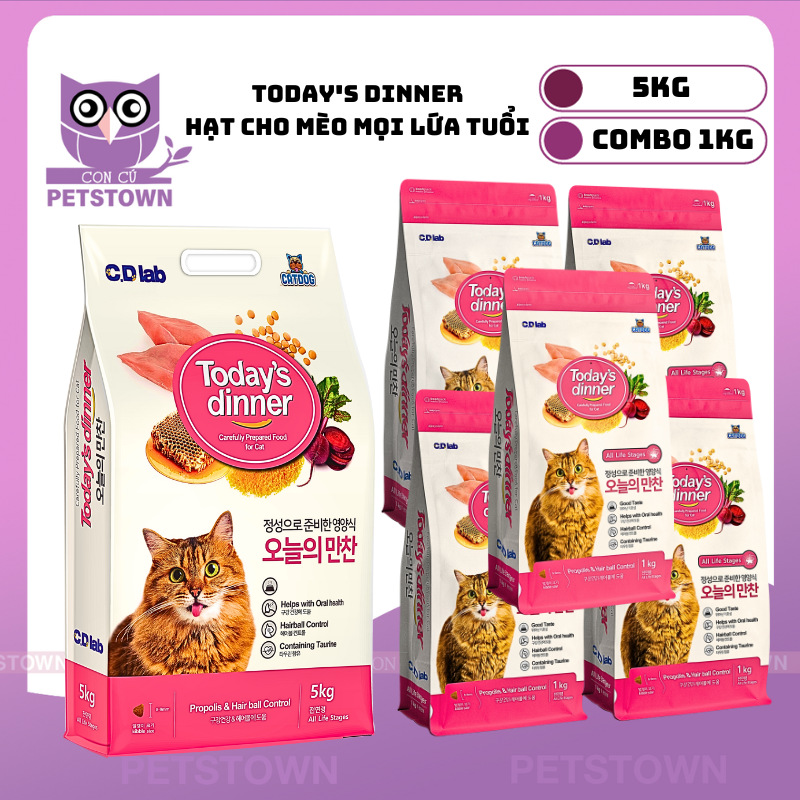 Today's Dinner Cat 5kg - Hạt cho mèo mọi lứa tuổi nhập khẩu Hàn Quốc