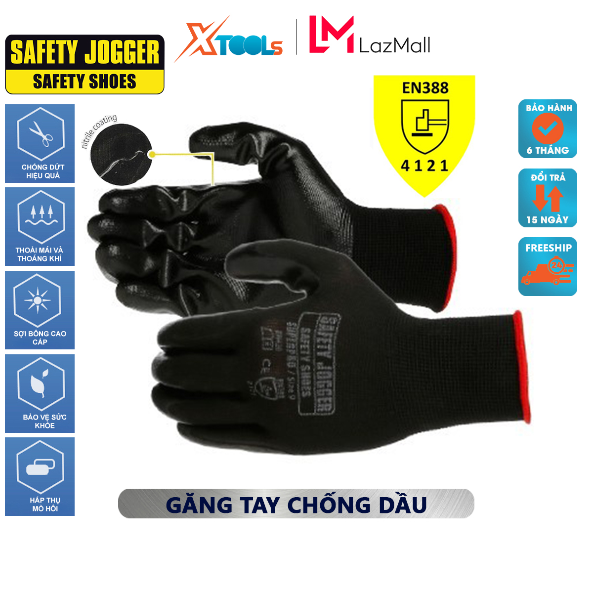Găng tay bảo hộ lao động Jogger Superpro - phủ nitrile găng tay chống dầu nhớt tăng độ bám linh hoạt cao bao tay bảo hộ chuyên dụng thao tác kỹ thuật cơ khí bảo trì sửa chữa [XTOOLs][XSAFE]