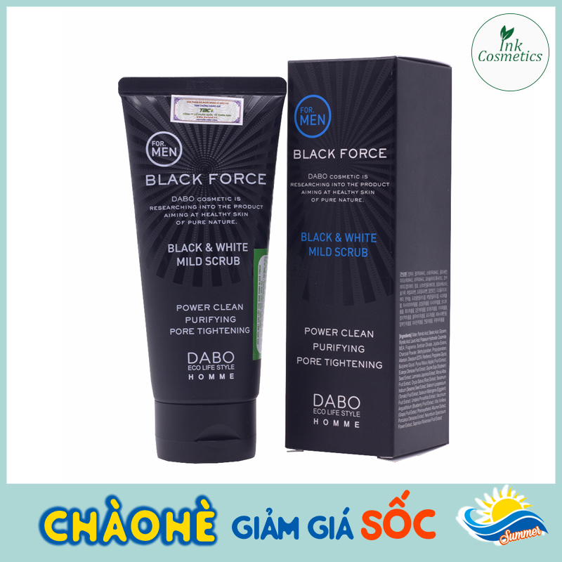 Sữa Rửa Mặt Nam Dabo Black Force Than Hoạt Tính Ngăn Ngừa Mụn, Trắng Da Hàn Quốc (120ml) – Hàng Chính Hãng