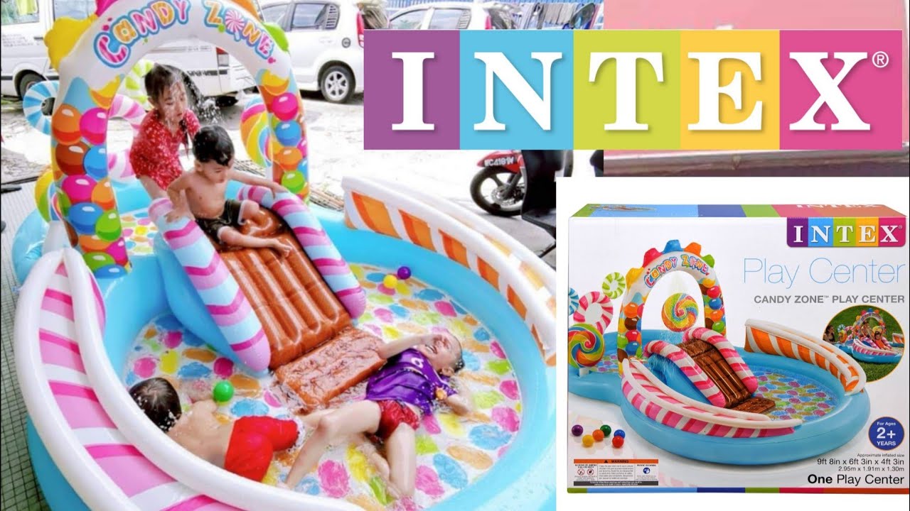 Bể bơi phao cho bé có cầu trượt INTEX 57149 bơm hơi êm ái an