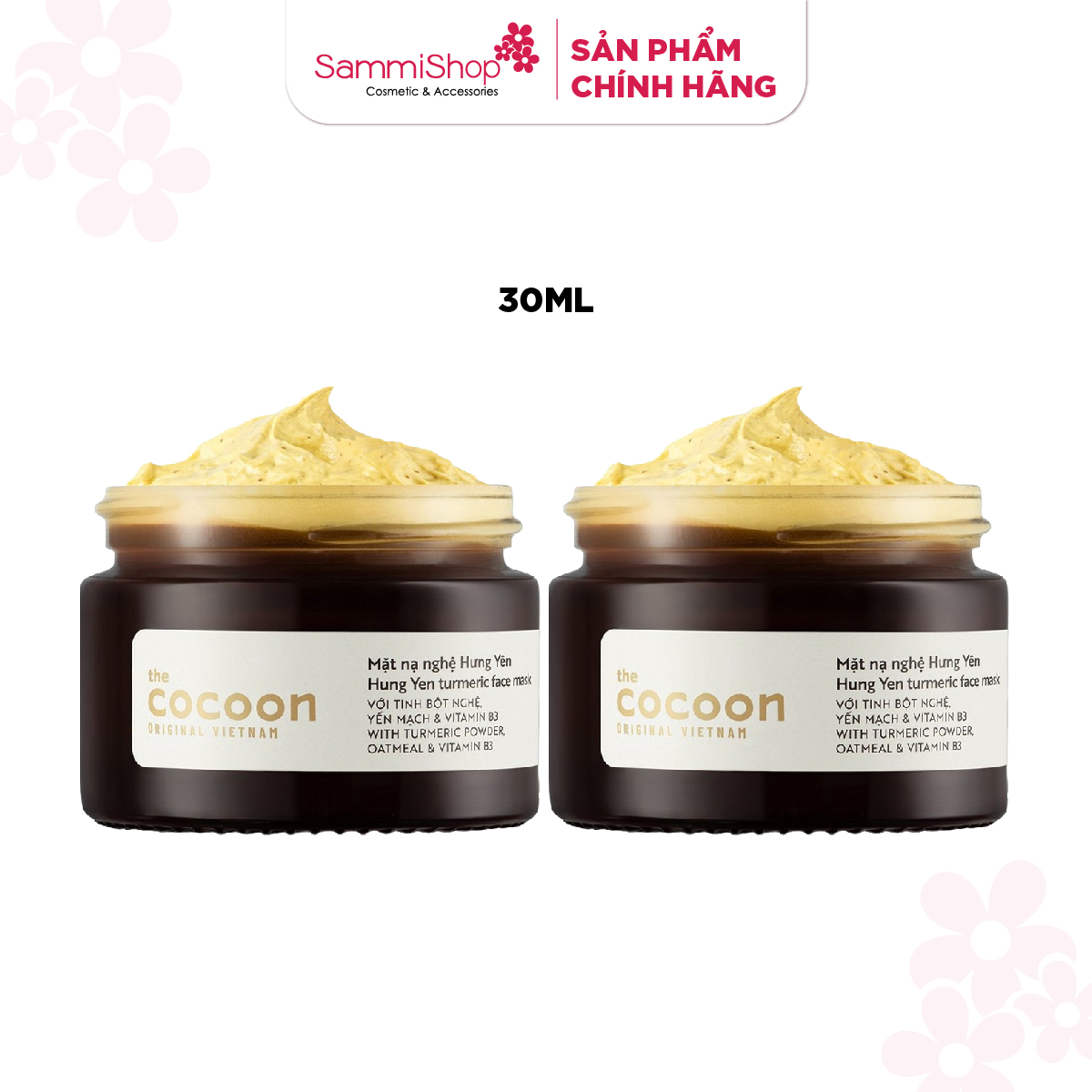   14.1-16.1  Combo 02 Cocoon Mặt nạ nghệ Hưng Yên Turmeric Face Mask 30ml 