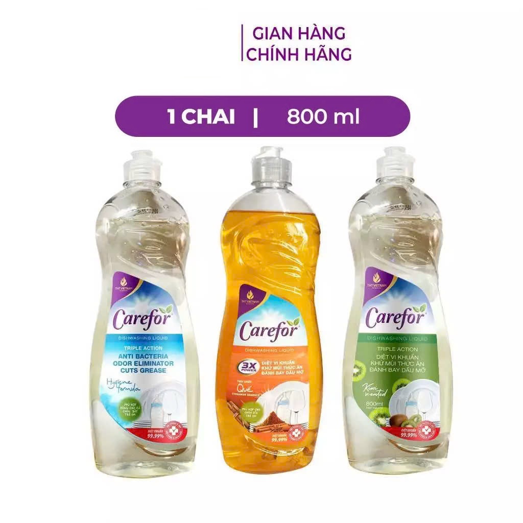 Nước rửa chén bát Carefor 800ml đậm đặc an toàn với da tay đánh bay mọi vết bẩn Carefor 800ml