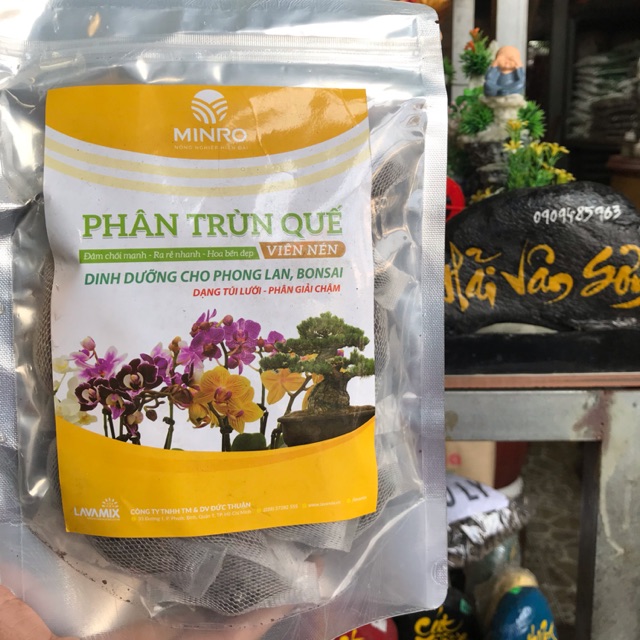 Phân trùn quế dạng viên nén túi lưới- dinh dưỡng cho phong lan bonsai