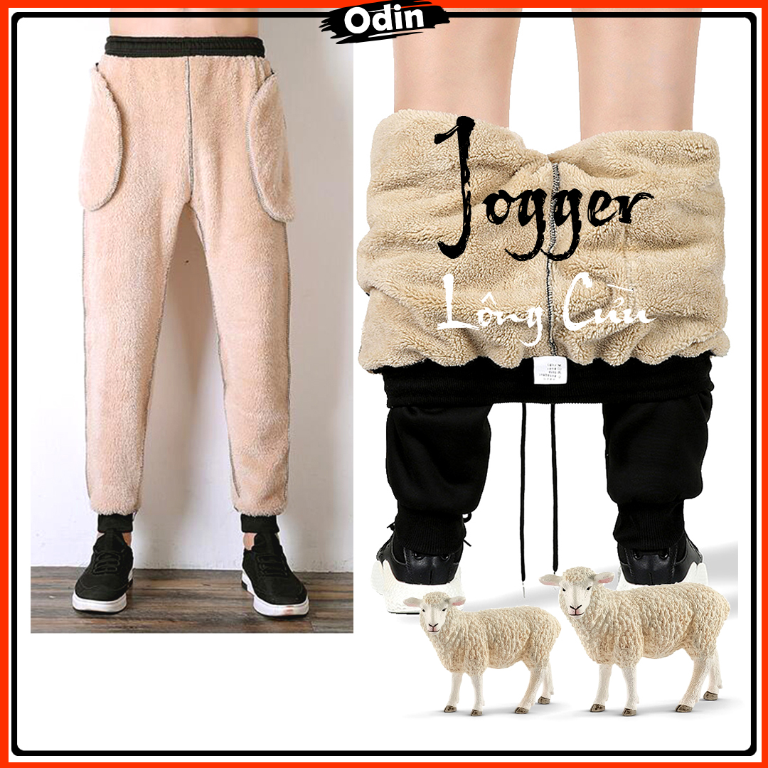 [BIGSIZE 110kg + New 2020] Quần nỉ lót lông cừu jogger - Quần jogger nỉ lông cừu giữ ấm cao cấp (màu trắng sữa)