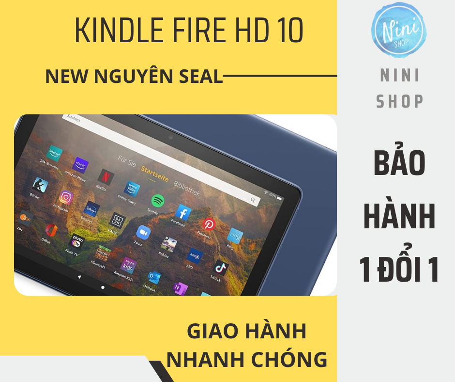 Máy tính bảng Fire hd 10 mới nhất năm 2021 bảo hành 1 năm