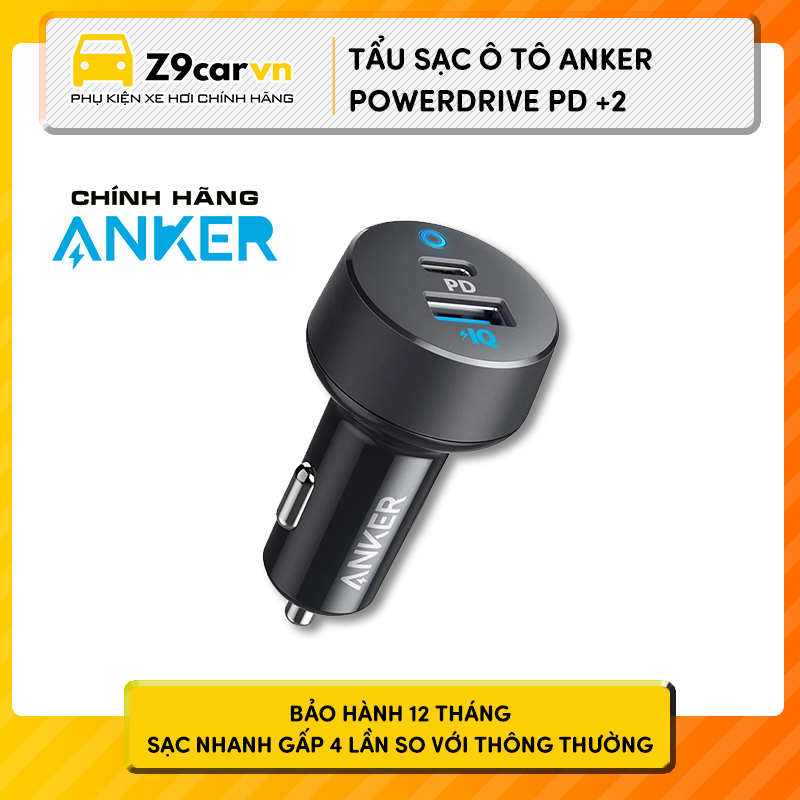 Tẩu sạc ô tô anker powerdrive pd +2
