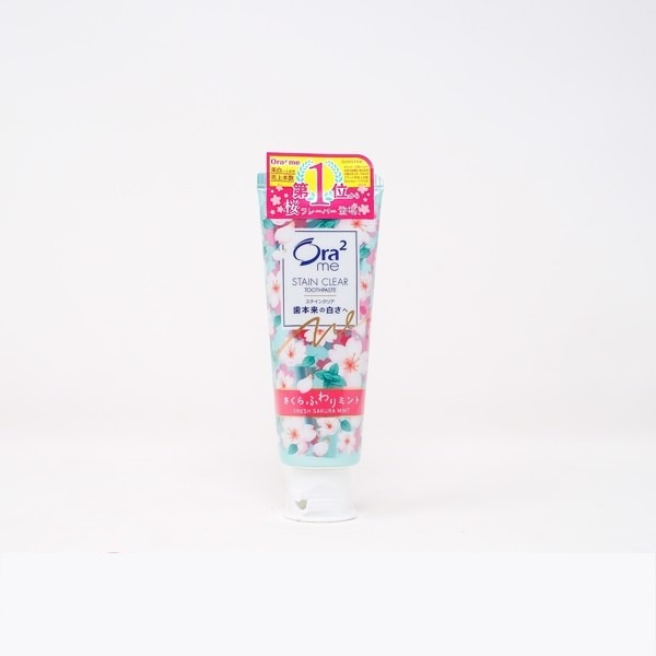 Kem đánh răng Ora2 Stain Clear Fresh Sakura Mint 130g Hàng nội địa Nhật Bản