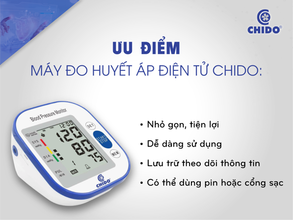 Máy đo huyết áp bắp tay tự động Chido