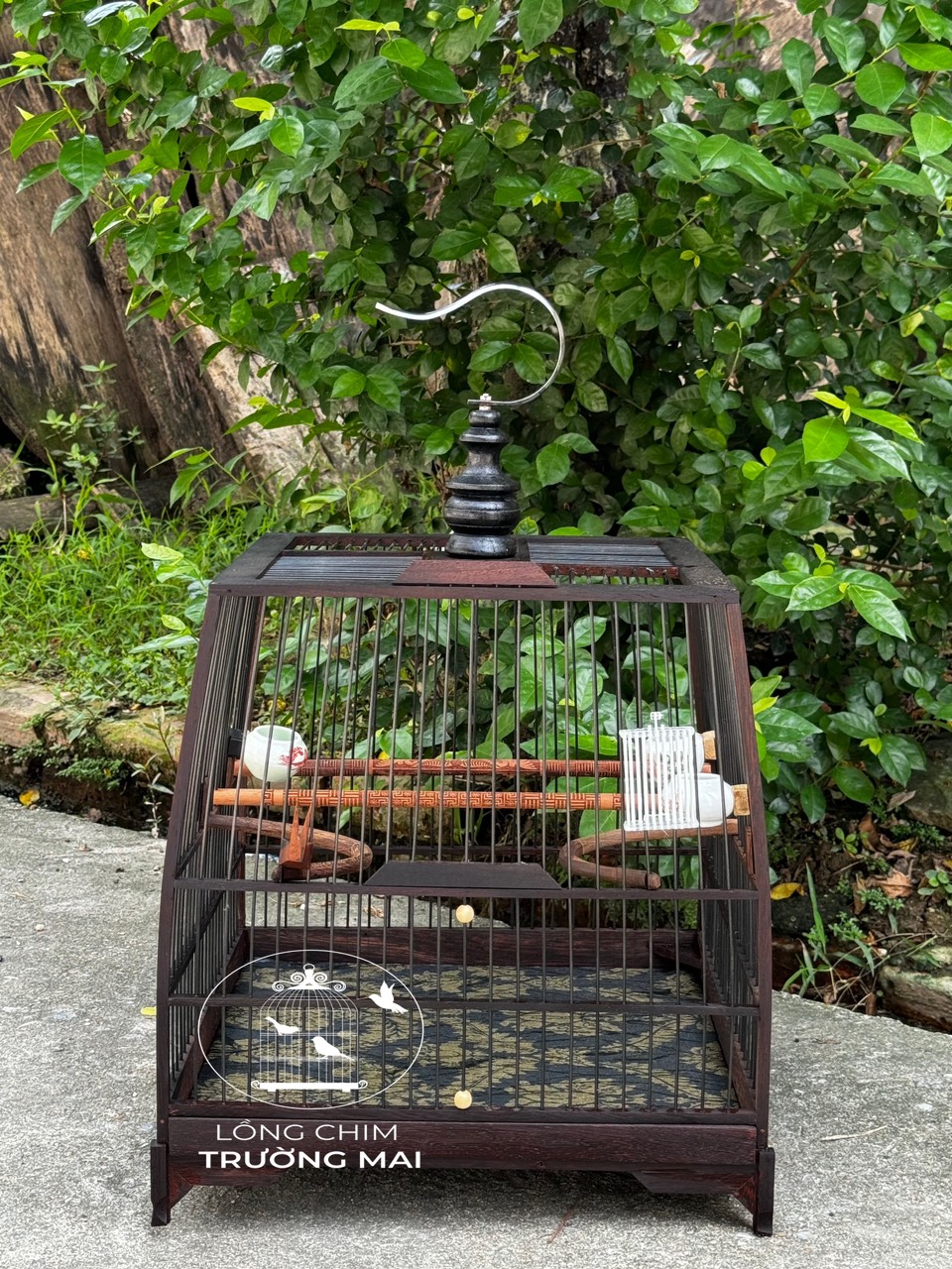  lồng chim chào mào khung lồng chim tự ráp vuông đấu thái đấu gỗ mun đuôi công nan cáp quang đen   QC0107  